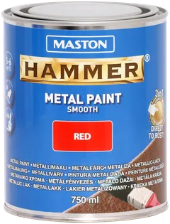 Maston metallimaali Hammer Sileä punainen 750 ml - 1