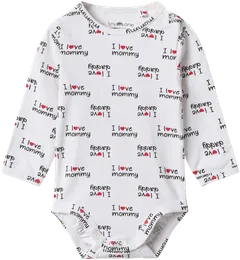 TinyOne vauvojen body Mom & Dad 3-pack - Off white/grey melange - 3