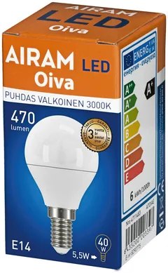 Airam LED Oiva 4,9W E14 mainos 470lm 3000K - 2