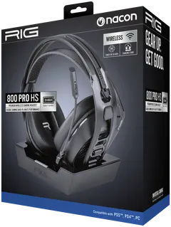 Rig PS4/PS5 pelikuuloke 800 Pro HS musta langaton - 2