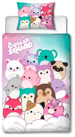 Lasten pussilakanasetti Squishmallows 150x210+50x60 monivärinen - 1