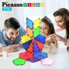 PicassoTiles magneettinen rakennussarja Geometry styles 16 osaa - 4