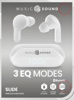 MusicSound Slide Bluetooth nappikuulokkeet, valkoinen - 2