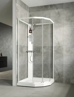 Indoor suihkukaappi Macro Flow Semi Standard 91x91cm, kirkkaat lasit, valkoiset profiilit - 2