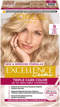 L'Oréal Paris Excellence Creme 9 Very Light Blonde Vaalea kestoväri 1kpl - 1