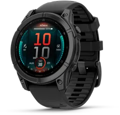 Garmin urheilukello Fenix E AMOLED 47 mm tummanharmaa teräs/musta - 1