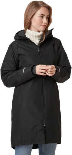 Helly Hansen naisten pitkä kevytvanutakki Aspire Rain 53517 - BLACK - 3