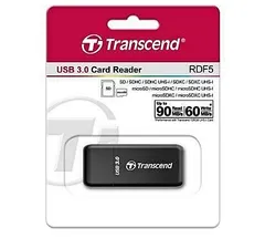 Transcend USB 3.0 muistikortinlukija SD- ja MicroSD musta - 1