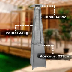 Fornorth Terassilämmitin Pyramid, 13kW kaasukäyttöinen, rosteri - 7