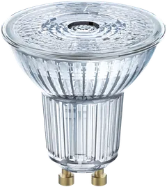 Osram LED STAR PAR16 4,3W/2700K GU10 ei-himmennettävä LED-kohdelamppu. Valovirta 350 lm (vastaa 50 W:n halogeenilamppua), avauskulma 36° ja värintoistoindeksi yli 80. Pakkaus sisältää kaksi lamppua. - 1
