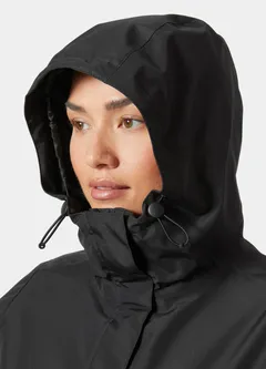 Helly Hansen naisten pitkä kuoritakki Active Ocean Bound Rain Coat 54075 - BLACK - 5