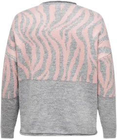 Only Carmakoma naisten neule Carjade Zebra - Medium Grey Melange - 2