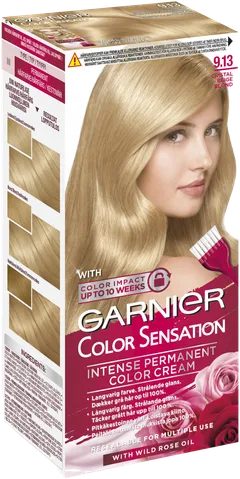 Garnier Color Sensation 9.13 Cristal Beige Blond Kirkas kristallinvaalea kestoväri 1 kpl - 2