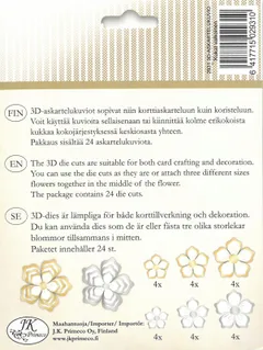 J.K. Primeco 3D askartelukuviot kukka valkoinen 24kpl/pkt - 2