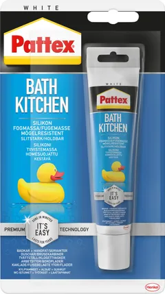 Pattex silikonimassa 50ml tuubi Bath&Kitchen valkoinen - 1