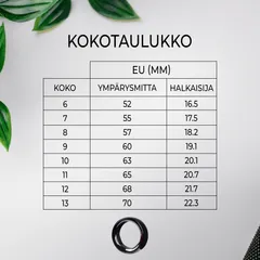 ODO Älysormus 3, Musta, Koko 6 - 6