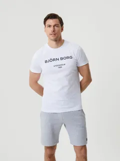 Björn Borg miesten Borg Logo T-paita - BRILLIANT WHITE - 1