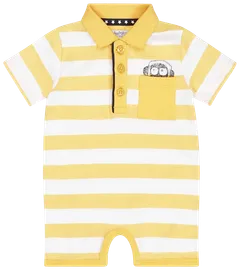 Dirkje vauvojen lyhythihainen raidallinen leikkipuku R50675 - Yellow - 1