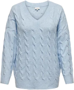 Only Carmakoma naisten neule Carjeanett - Cashmere Blue - 1