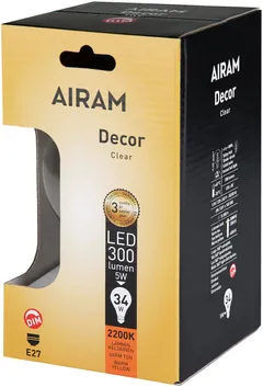 Airam led Decor Globe-95 3,5W 300lm 2200KL kirkas E27 himmennettävä - 2