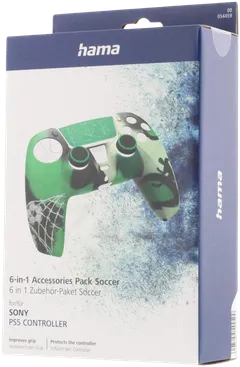 Hama 6-in-1 lisätarvikesarja PlayStation 5-ohjaimelle, Soccer - 5