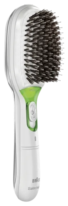 BRAUN HIUSHARJA - BR750 WHITE SATIN HAIR BRUSH SB 7 Satin Hair Brush IONTEC. Satin Brush -hiusharja, jonka IONTECH -järjestelmä vähentää staattisuutta ja kitkaa. Sisältää säilytyspussin. - 1