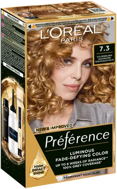 L'Oréal Paris Préférence 7.3 Florida Honey Blonde Keskivaalea kulta kestoväri 1kpl - 2