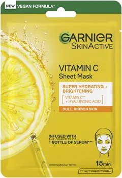 Garnier SkinActive Vitamin C Sheet Mask Super Hydrating + Brightening kosteuttava ja heleyttävä kangasnaamio 28 g - 1