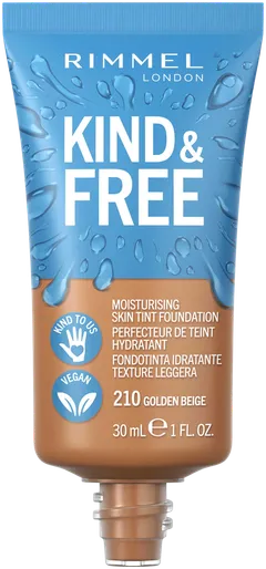 Rimmel Kind & Free Skin Tint Foundation 30 ml, 210 Golden Beige meikkivoide - 2