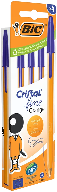 Bic kuulakynä Cristal Orange sinisellä musteella 4 kpl - 2