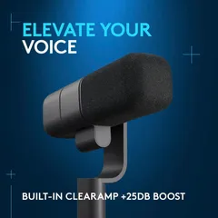 Logitech G Yeti Studio Active Dynamic XLR Broadcast Microphone with ClearAmp Musta - 5