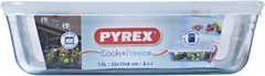Pyrex Cook & Freeze kannellinen lasivuoka 22x17cm - 3