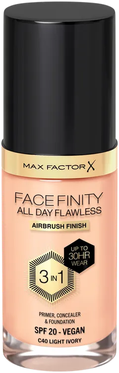 Max Factor Facefinity All Day Flawless Foundation 30 ml, 40 Light Ivory - Light ivory - 1