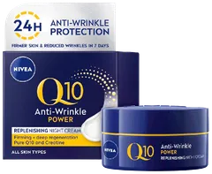 NIVEA 50ml Q10 Power Anti-Wrinkle Replenishing Night Cream -yövoide - 2