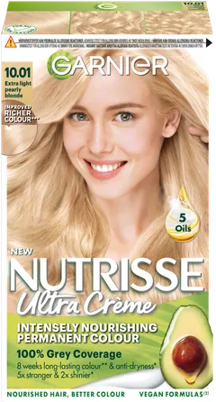 Garnier Nutrisse Ultra Creme 10.01 Extra Light Pearly Blonde Kirkas Helmiäisvaalea kestoväri 1kpl - 2