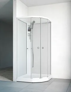 Indoor suihkukaappi Macro Flow Semi Standard 91x91cm, kirkkaat lasit, valkoiset profiilit - 1