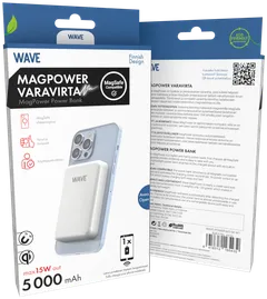 Wave MagPower lisävirta, 5000mAh, Valkoinen - 3