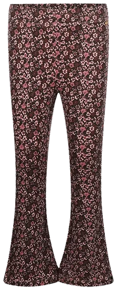 KokoNoko lasten leveälahkeiset kukalliset collegeleggingsit Q52983 - Dusty Pink - 1