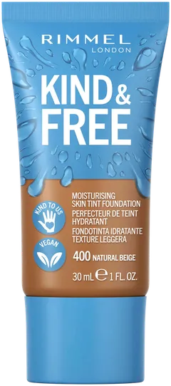 Rimmel Kind & Free Skin Tint Foundation 30 ml, 400 Natural Beige meikkivoide - 1