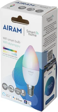 Airam Smart kynttilälamppu 5W opaali E14 470lm RGB/TW 2700-6500K - 2