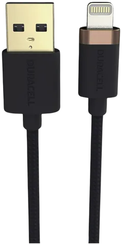 Duracell Punottu kaapeli USB-A/Lightning 1m musta - 2
