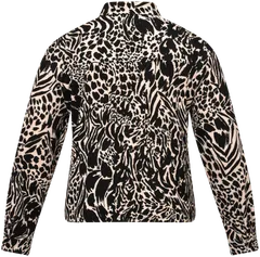 NOW Curvy naisten kuosijakku E00012, D-mitoitus - Leopard print - 2