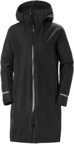 Helly Hansen naisten pitkä kevytvanutakki Aspire Rain 53517 - BLACK - 1