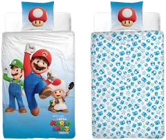 Super Mario Lasten pussilakanasetti 150x210+50x60, sininen - 3