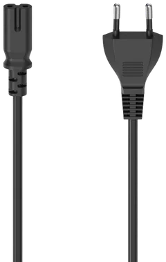 Hama Laitevirtajohto, CEE 7/16 (Type C/Euro plug) - 2-pin plug C7, 2,5 m, musta - 1