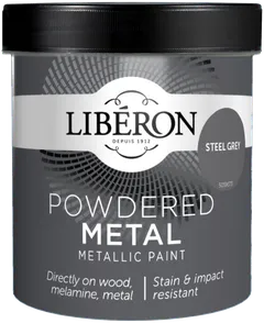 Liberon Powdered Metalliefektimaali 500ml Steel Grey matt - 1