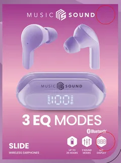 MusicSound Slide Bluetooth nappikuulokkeet, violetti - 2