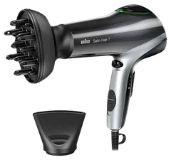 BRAUN HIUSTENKUIVAIN HD730 2200W, 3 lämpöasetusta. Satin Ion-tekniikan tuottama ionivirta rauhoittaa hiusta, vähentää pörröisyyttä ja staattisuutta antaen hiusten luonnollisen kauneuden ja kiillon - 3