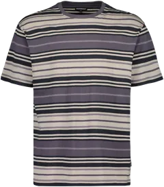 Reino&Aino miesten raidallinen t-paita Reino - Grey striped - 1