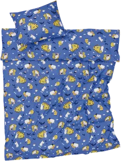 Moomin Arabia pussilakanasetti Muumiperhe 150x210+50x60 cm  sininen - 1
